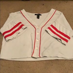 Baseball type crop top